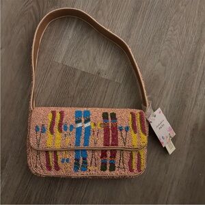 Anthropologie ski hand beaded bag